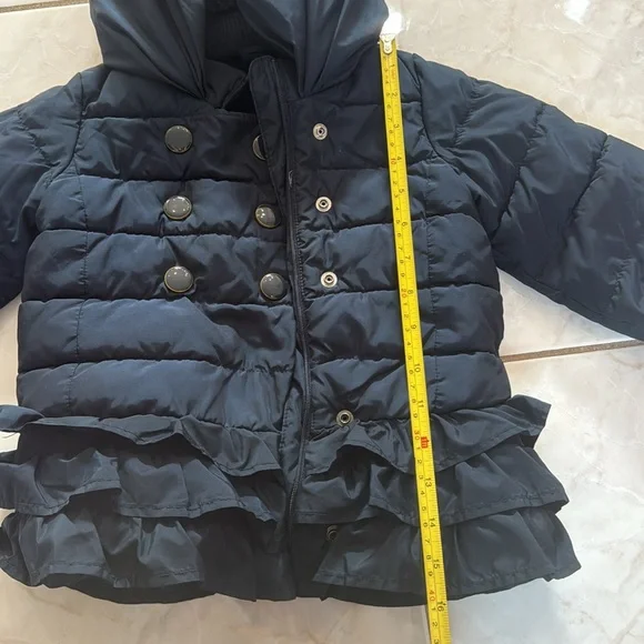 Navy Blue Ruffle GAP- Winter Coat Size 12-18 months - Picture 7 of 10